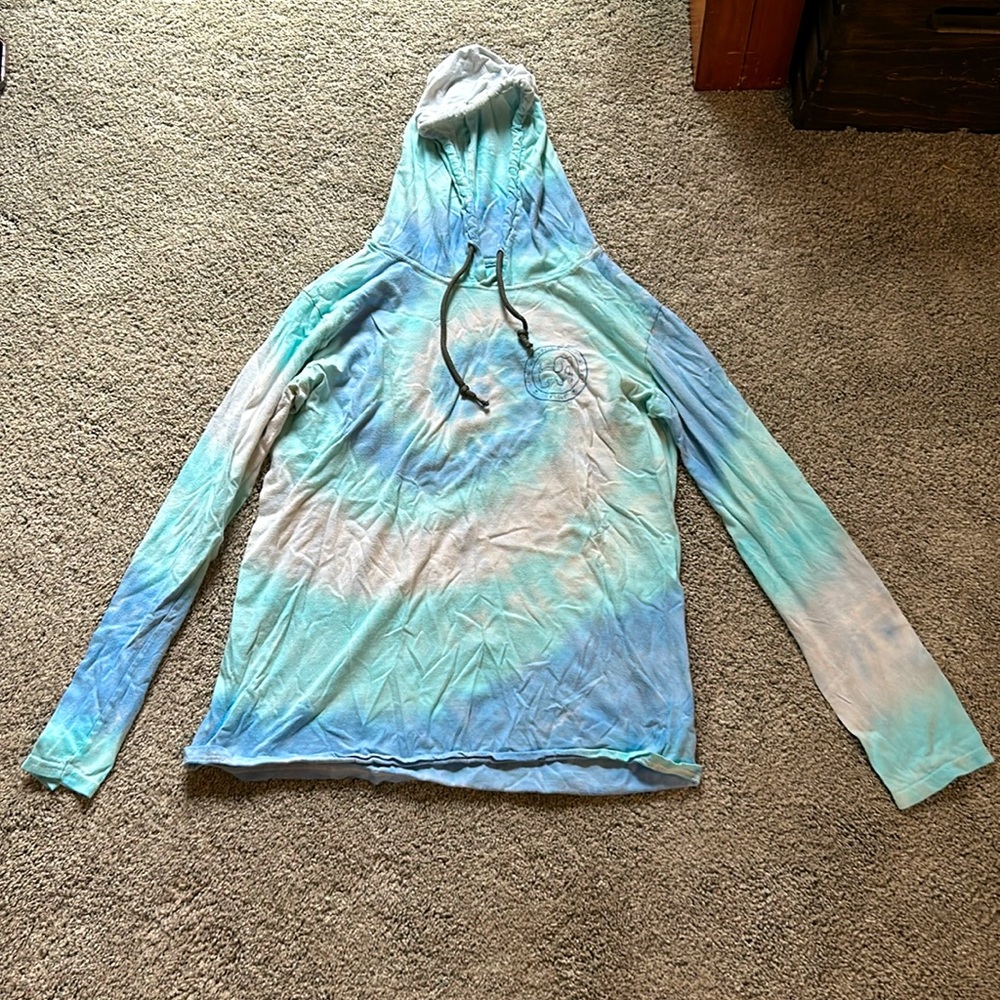 Long sleeve, hooded t-shirt. From “”puppie love” rescue.